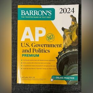 Barron's 2024 AP US Government and Politics Premium Book with online practice
